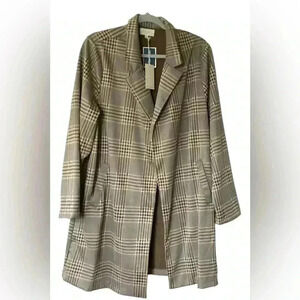 NWT Melloday Plaid Topper Jacket Brown New NWT Nordstrom Size 2X Polyester Rayon